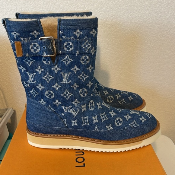 Final price: Louis Vuitton Nigo amazing LV cosy boots embroidered denim new - Picture 5 of 8